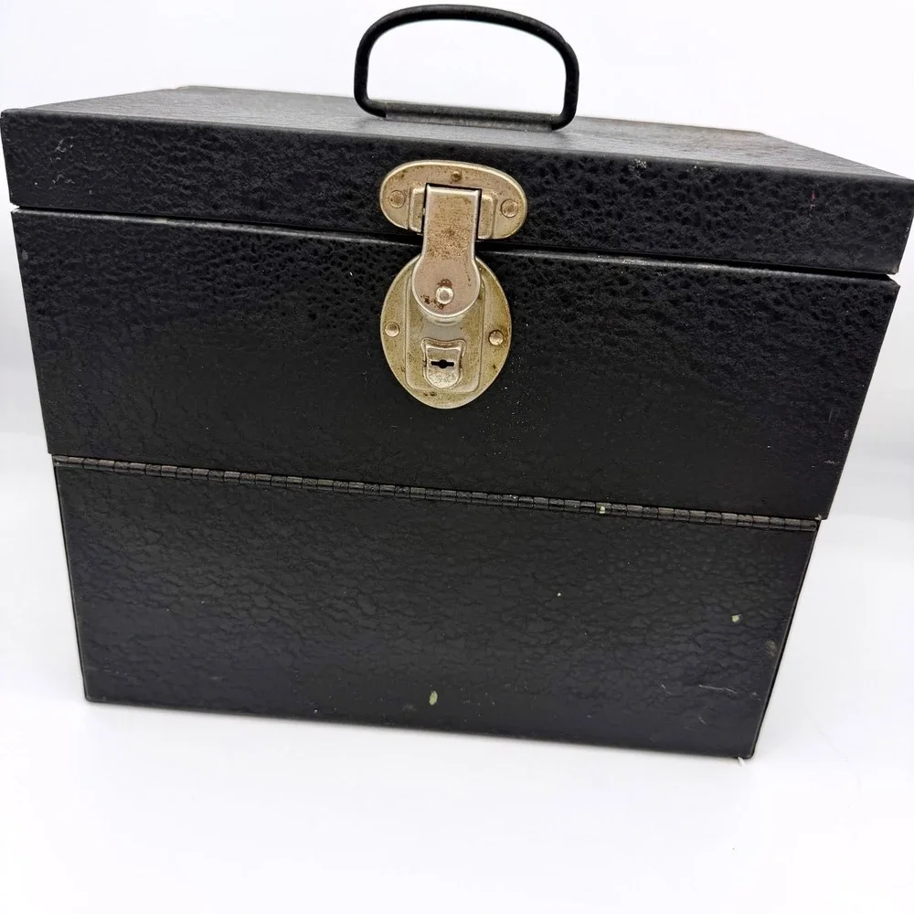 Vintage Eagle Lock Co Metal Cash Box Strongbox 12.5